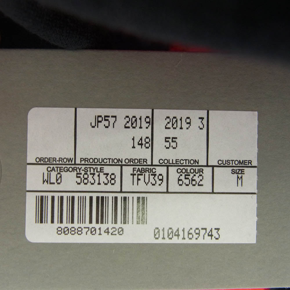 BALENCIAGA バレンシアガ 583138 TFV39 ロゴ刺繍 ボーダー ハーフジップ スウェット レッド系 M【極上美品】【中古】