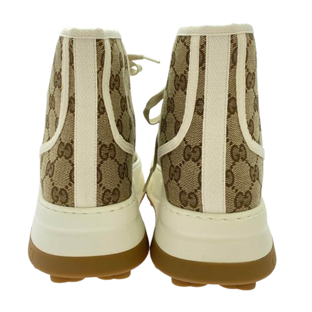 GUCCI グッチ Tennis 1977 テニス GG キャンバス ハイカット スニーカー ブラウン系 10【中古】