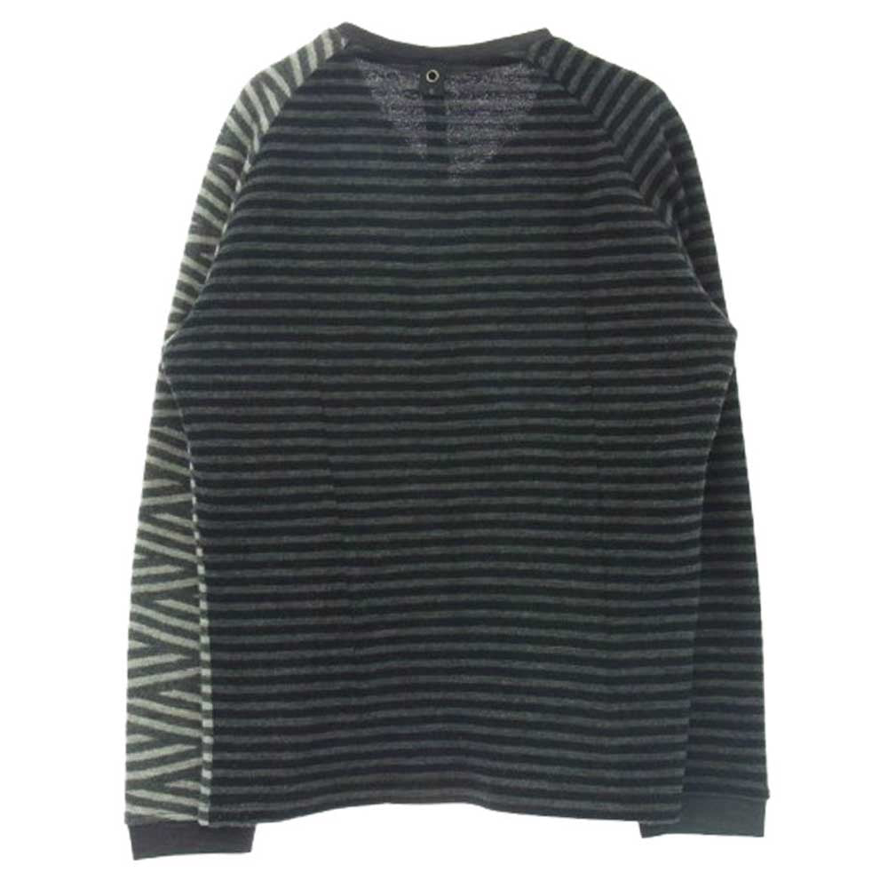 wjk ダブルジェイケイ 6815 zigzag border P/O knit ジグザクボーダー ニット セーター ダークグレー系 S【中古】
