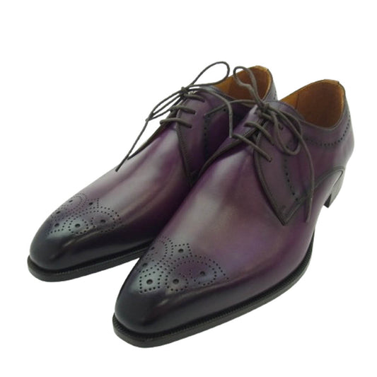 チェントフェリーナ 1914 メダリオン プレーントゥ シューズ パープル系 25.5cm【中古】