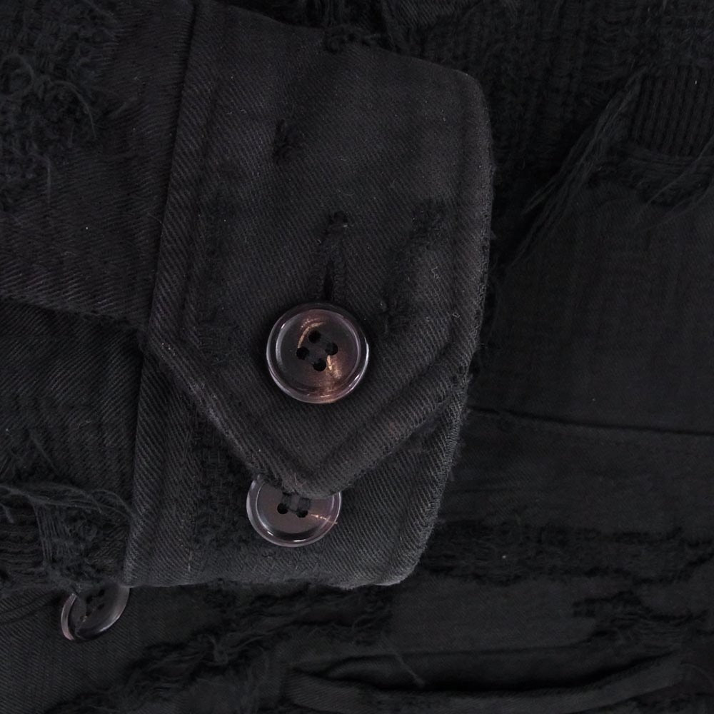 UNDERCOVER アンダーカバー 09AW D4210 Arts&Crafts 85 デニム加工 瘡蓋 クラスト デニム ボアランチコート ジャケット ブラック系 2【中古】