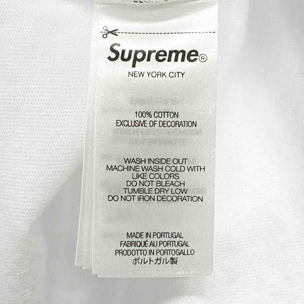 Supreme シュプリーム 23AW Classic Logo S/S Top Tee クラシックロゴ 刺繍 半袖 Tシャツ ホワイト系 L【極上美品】【中古】