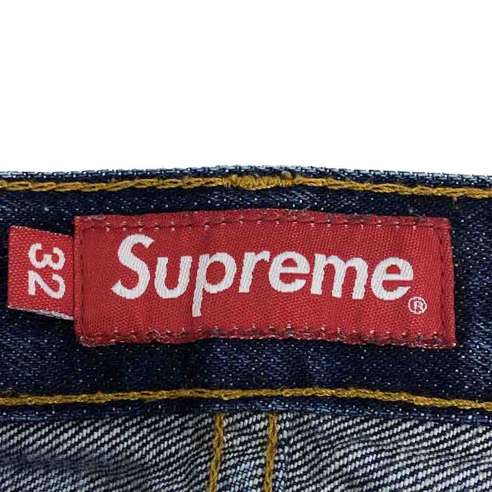 Supreme シュプリーム USA製 Rigid Slim Jeans リジッド スリム ジーンズ ワングラム期 14oz インディゴ 赤耳 デニム パンツ W32 インディゴブルー系 32【中古】