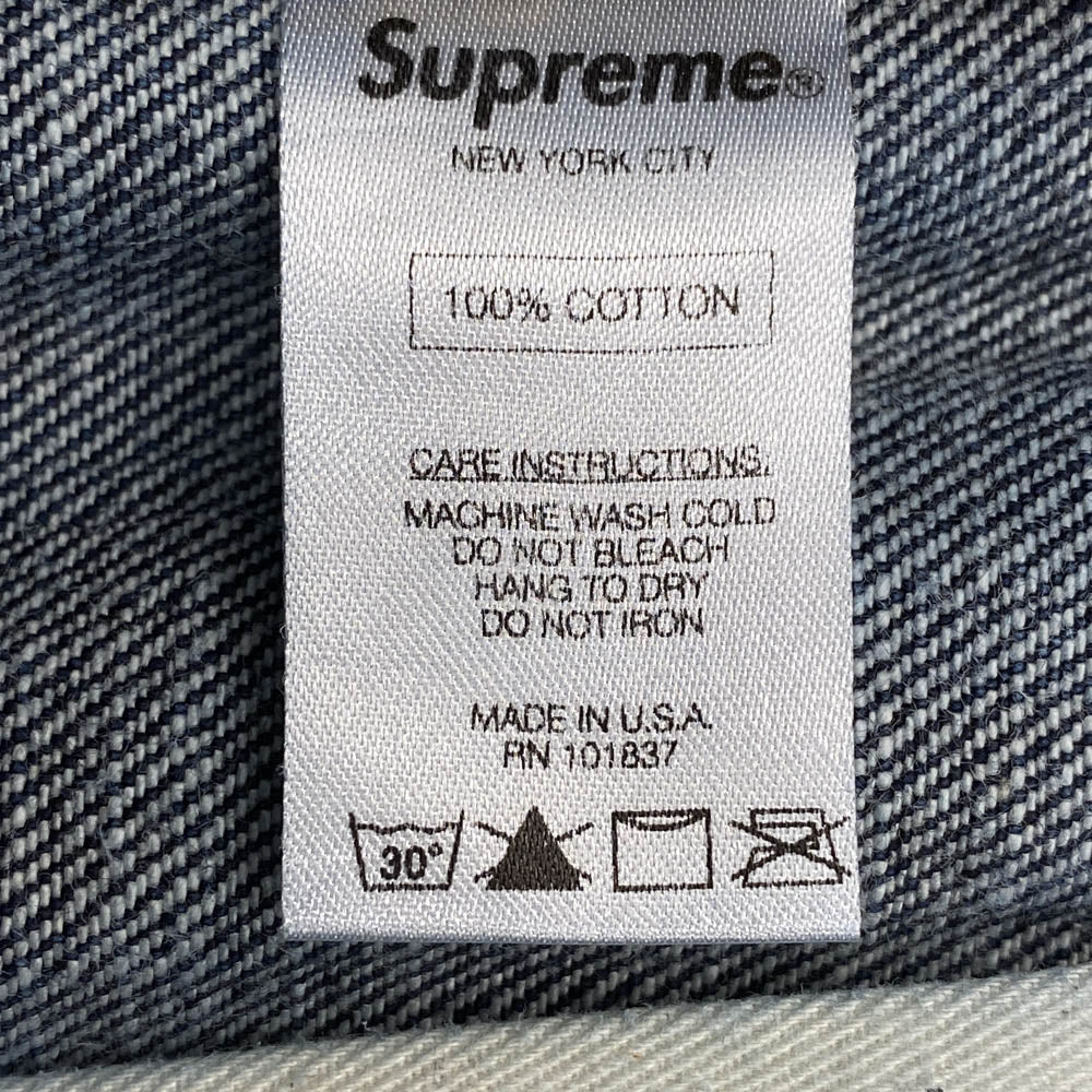 Supreme シュプリーム USA製 Rigid Slim Jeans リジッド スリム ジーンズ ワングラム期 14oz インディゴ 赤耳 デニム パンツ W32 インディゴブルー系 32【中古】