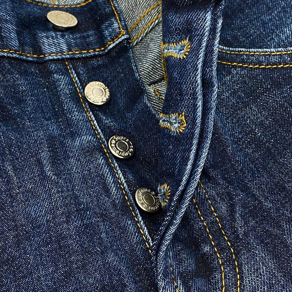 Supreme シュプリーム USA製 Rigid Slim Jeans リジッド スリム ジーンズ ワングラム期 14oz インディゴ 赤耳 デニム パンツ W32 インディゴブルー系 32【中古】