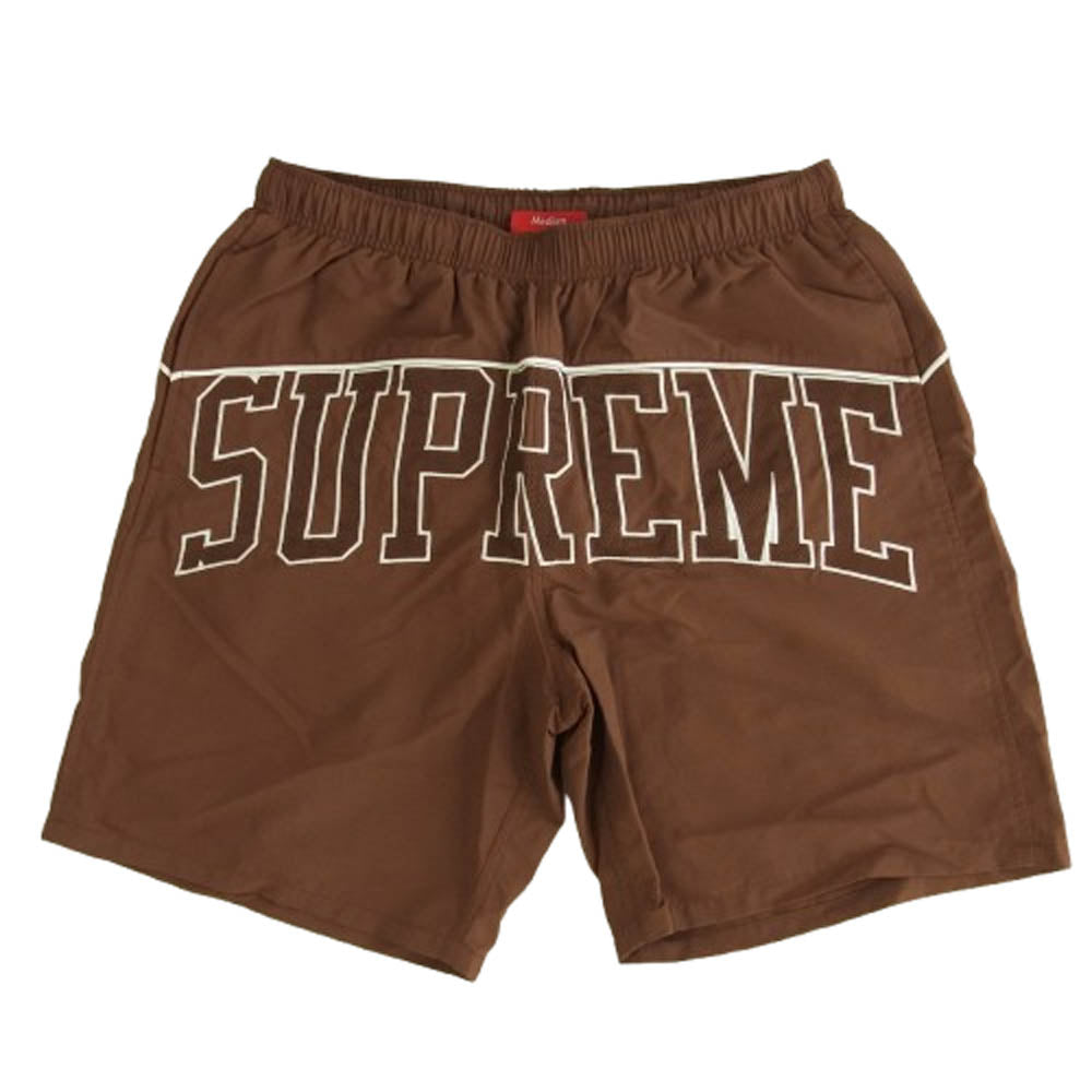 Supreme シュプリーム 22SS Arc Water Short アーチ ロゴ ウォーター ショーツ 刺繍 水陸両用 ショート パンツ ブラウン系 M【極上美品】【中古】