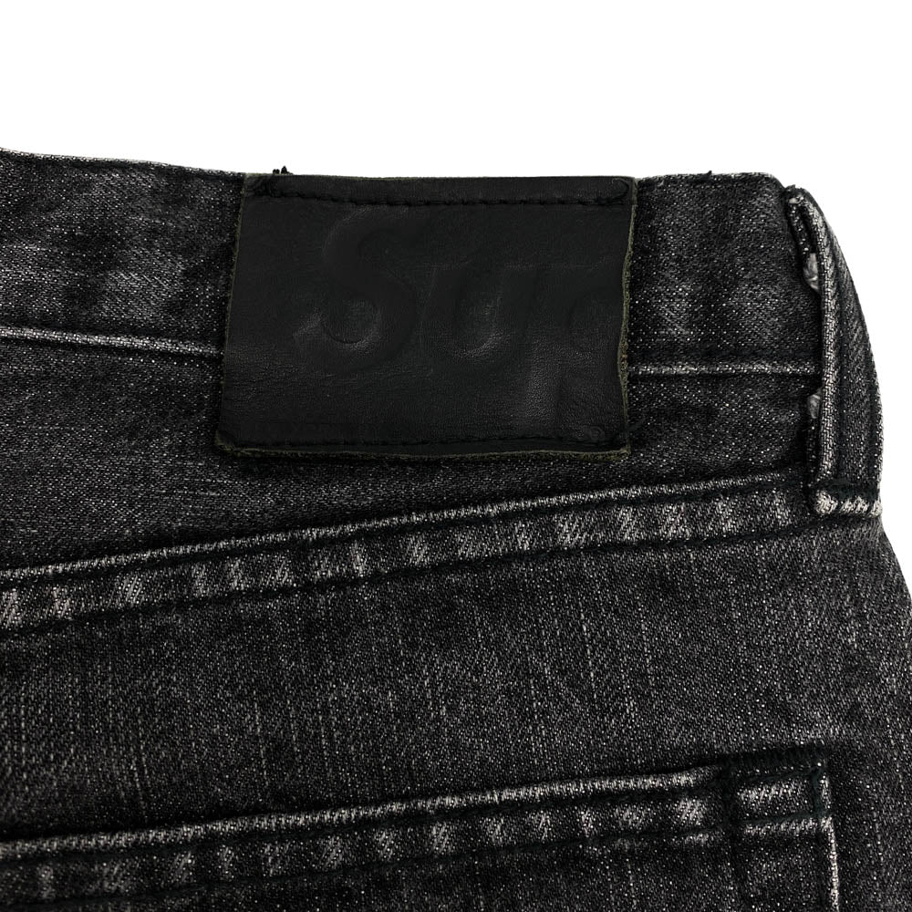 Supreme シュプリーム USA製 リジッド スリム ジーンズ 赤耳 ブラック デニム パンツ W32 ダークグレー系 32【中古】