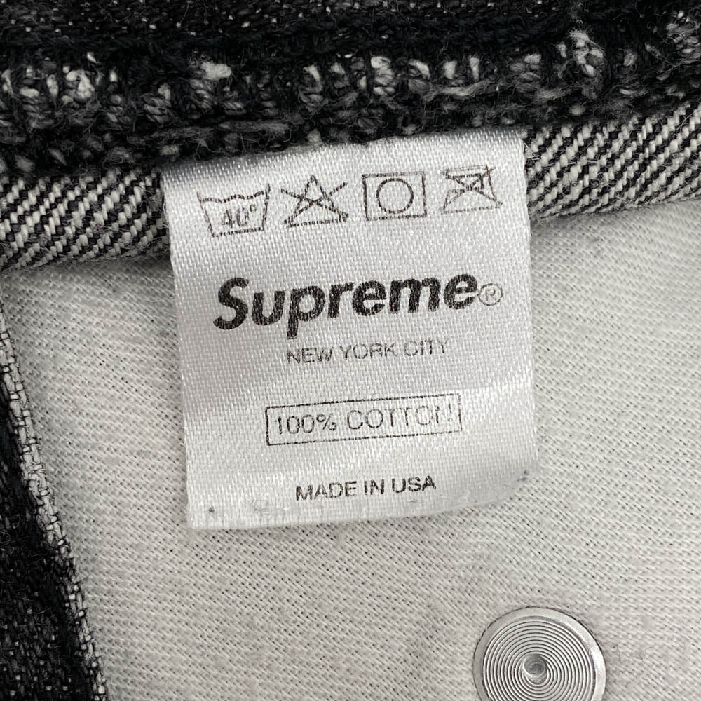 Supreme シュプリーム USA製 リジッド スリム ジーンズ 赤耳 ブラック デニム パンツ W32 ダークグレー系 32【中古】