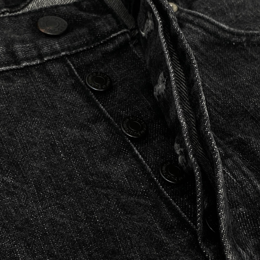 Supreme シュプリーム USA製 リジッド スリム ジーンズ 赤耳 ブラック デニム パンツ W32 ダークグレー系 32【中古】