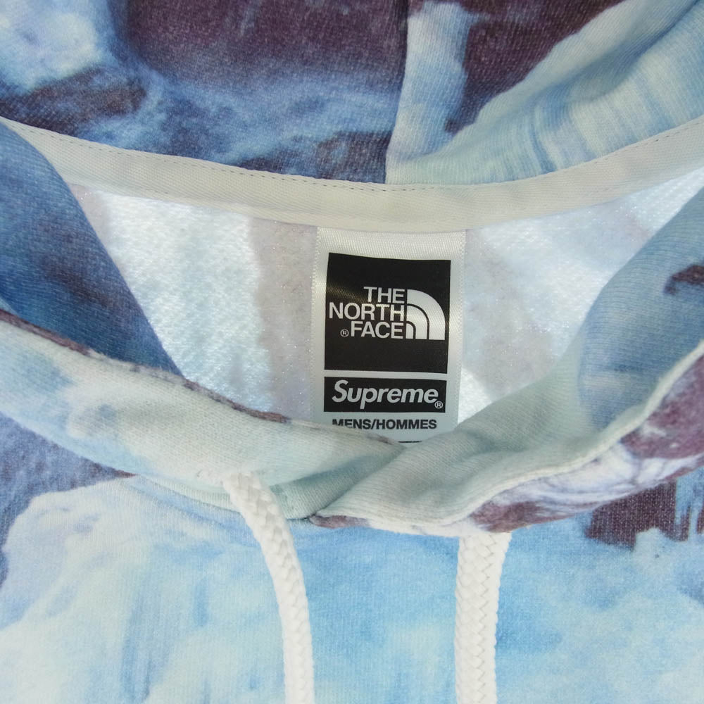 Supreme シュプリーム 21SS NT12100I × THE NORTH FACE Ice Climb Hooded Sweatshirt ザノース フェイス アイス クライム フーデッド スウェット パーカー ブルー系 L【中古】