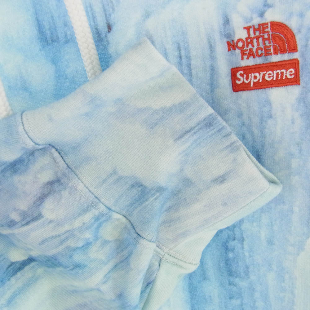 Supreme シュプリーム 21SS NT12100I × THE NORTH FACE Ice Climb Hooded Sweatshirt ザノース フェイス アイス クライム フーデッド スウェット パーカー ブルー系 L【中古】