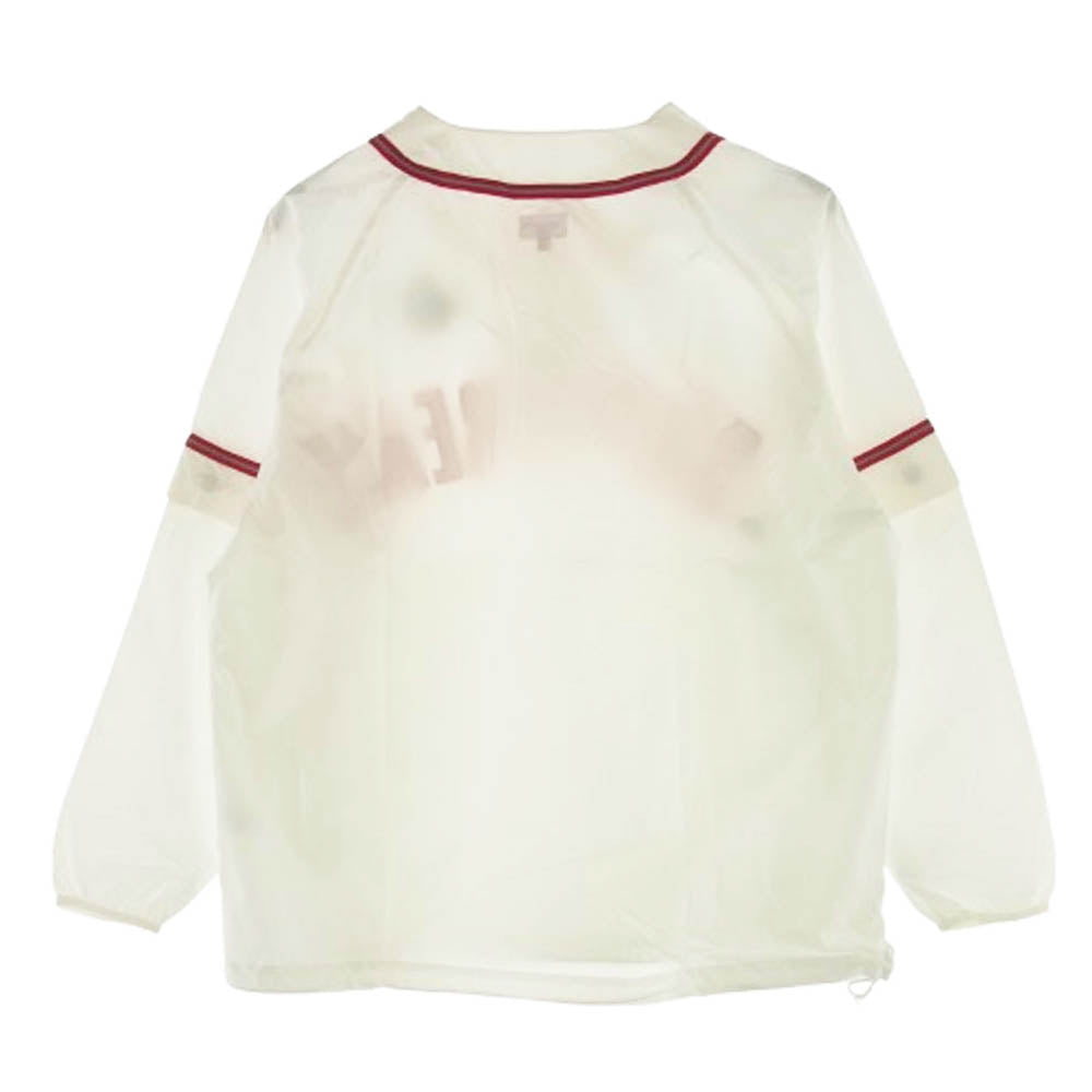 Supreme シュプリーム 22SS Snap Off Sleeve L/S Baseball Top スナップ オフ スリーブ エルエス ベースボールトップ ベースボールシャツ 2WAY アーチロゴ ナイロン ジャケット ホワイト系 L【美品】【中古】