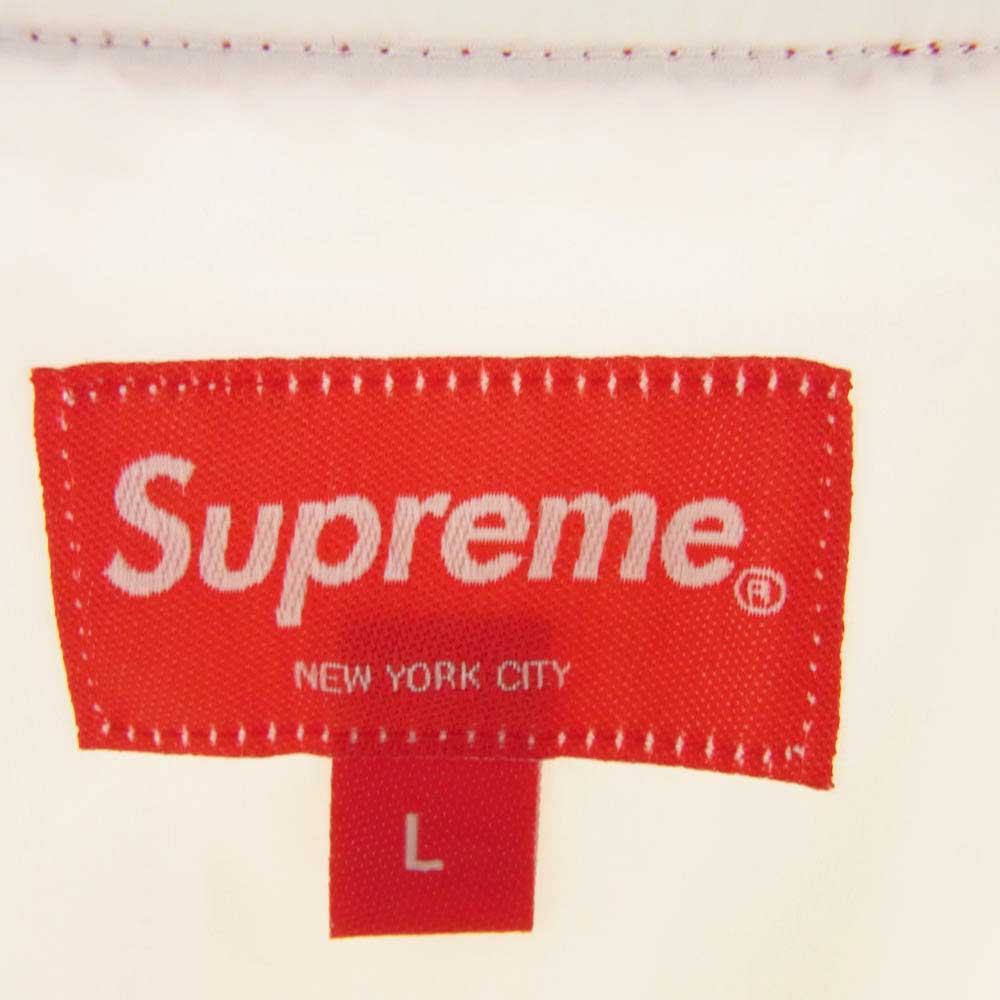 Supreme シュプリーム 22SS Snap Off Sleeve L/S Baseball Top スナップ オフ スリーブ エルエス ベースボールトップ ベースボールシャツ 2WAY アーチロゴ ナイロン ジャケット ホワイト系 L【美品】【中古】