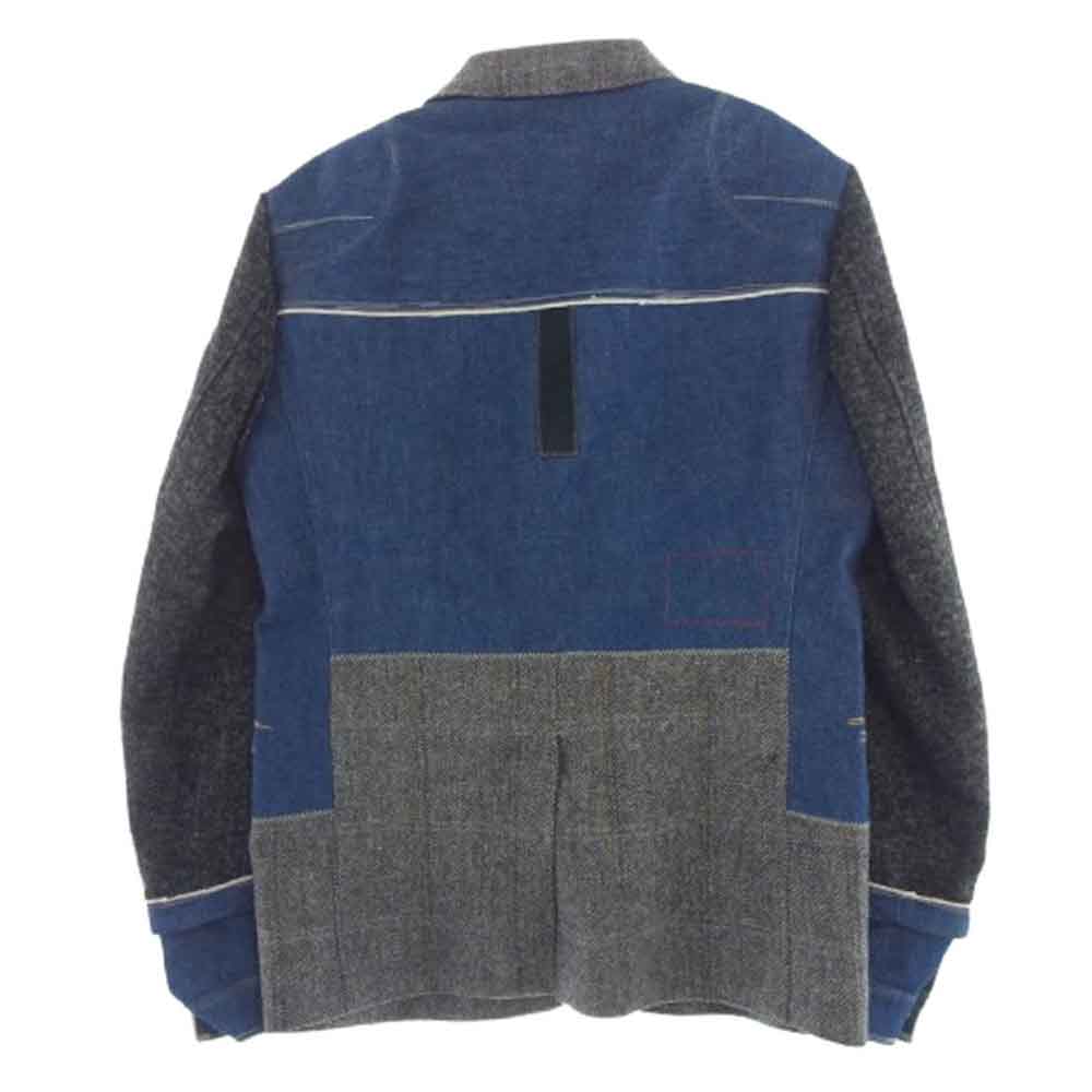 JUNYA WATANABE COMME des GARCONS MAN ジュンヤワタナベコムデギャルソンマン 20aw WF-J005 × Levi’s リーバイス Wネーム セルヴィッチ デニム ウール ナイロン ツイード ドッキング ジャケット インディゴブルー系 ブラック系 M【美品】【中古】