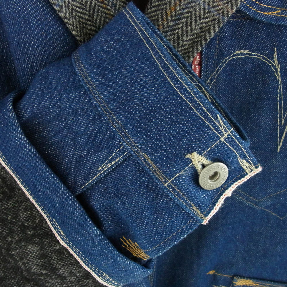 JUNYA WATANABE COMME des GARCONS MAN ジュンヤワタナベコムデギャルソンマン 20aw WF-J005 × Levi’s リーバイス Wネーム セルヴィッチ デニム ウール ナイロン ツイード ドッキング ジャケット インディゴブルー系 ブラック系 M【美品】【中古】