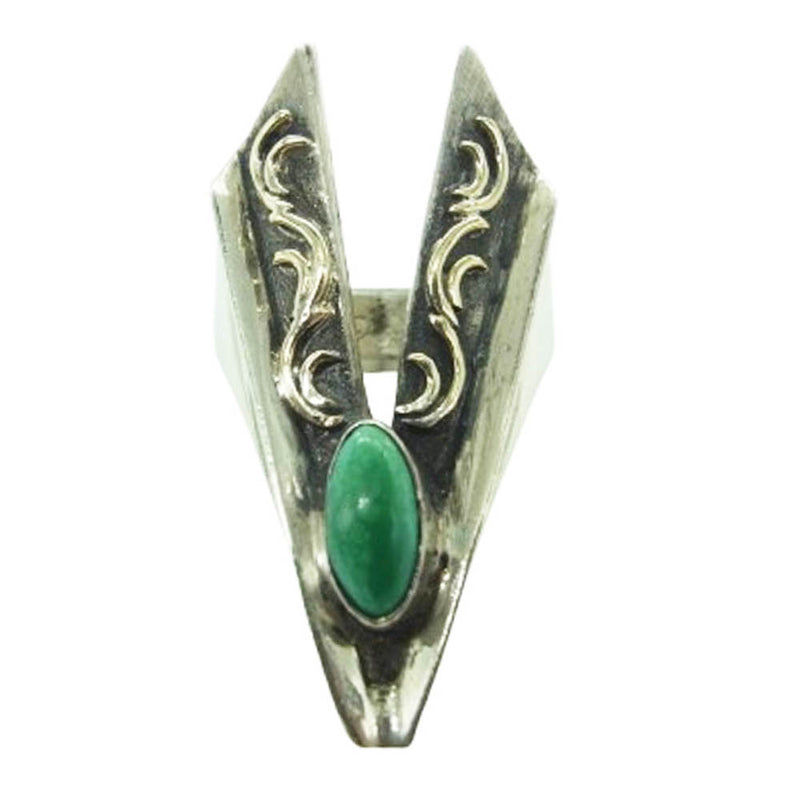 BIGHAND ビッグハンド ペルシャターコイズ付 アラベスク V リング シルバー系 12.5号【中古】