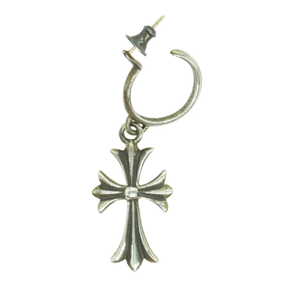 CHROME HEARTS クロムハーツ（原本無） ユナイテッドアローズレシート付属 TINY CH CROSS タイニー CHクロス フープ ピアス シルバー系【中古】