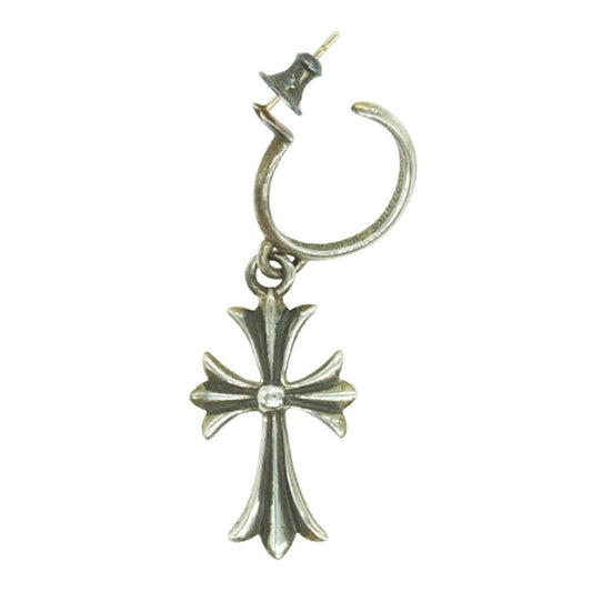 CHROME HEARTS クロムハーツ（原本無） ユナイテッドアローズレシート付属 TINY CH CROSS タイニー CHクロス フープ ピアス シルバー系【中古】