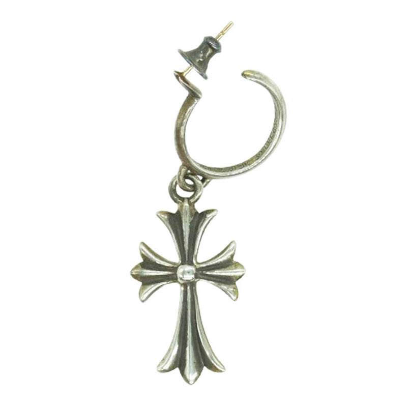 CHROME HEARTS クロムハーツ（原本無） ユナイテッドアローズレシート付属 TINY CH CROSS タイニー CHクロス フープ ピアス シルバー系【中古】