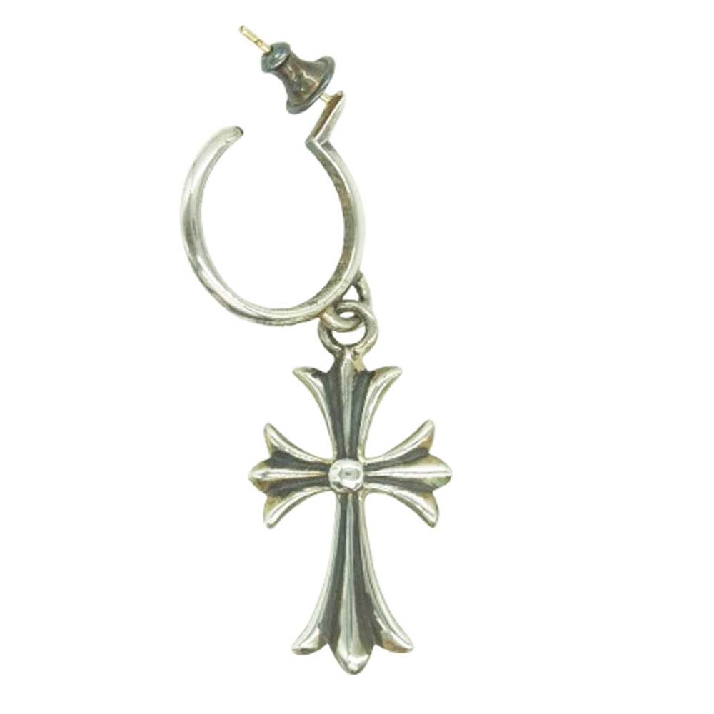 CHROME HEARTS クロムハーツ（原本無） ユナイテッドアローズレシート付属 TINY CH CROSS タイニー CHクロス フープ ピアス シルバー系【中古】