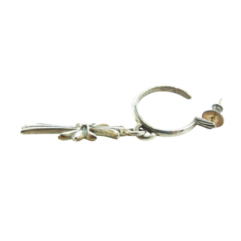 CHROME HEARTS クロムハーツ（原本無） ユナイテッドアローズレシート付属 TINY CH CROSS タイニー CHクロス フープ ピアス シルバー系【中古】