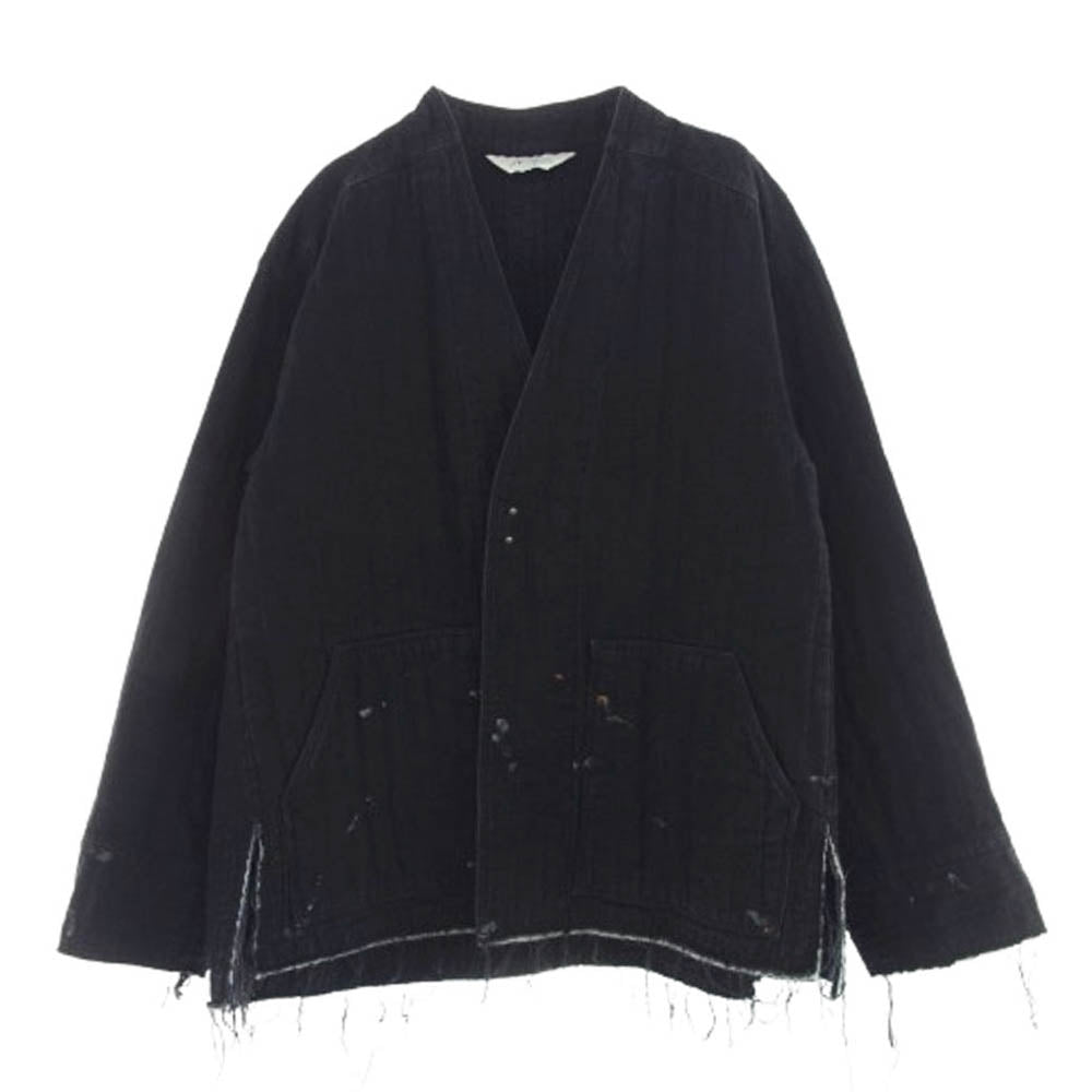 ANCELLM アンセルム ANC-JK20 PADDED QUILTING COLLARLESS JACKET パデッド キルティング カラーレス ジャケット ブラック系 2【中古】
