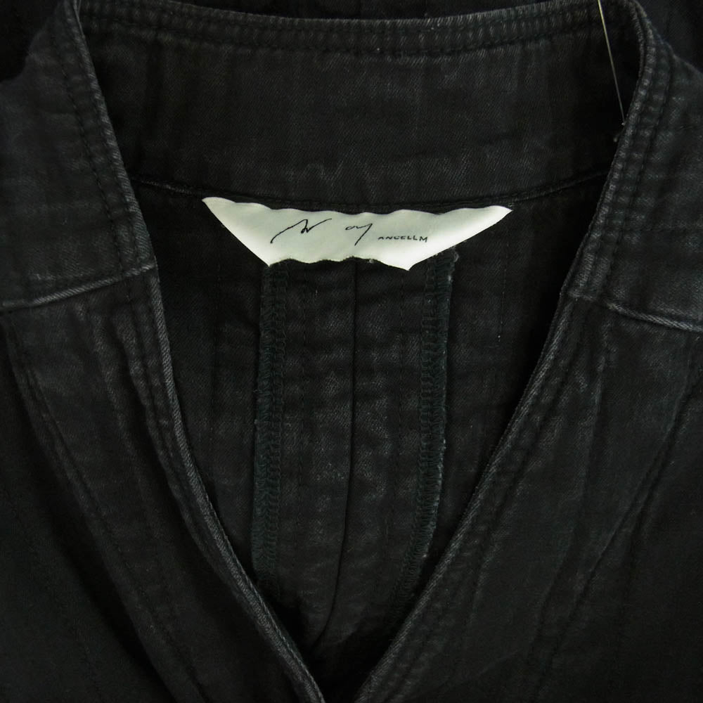 ANCELLM アンセルム ANC-JK20 PADDED QUILTING COLLARLESS JACKET パデッド キルティング カラーレス ジャケット ブラック系 2【中古】