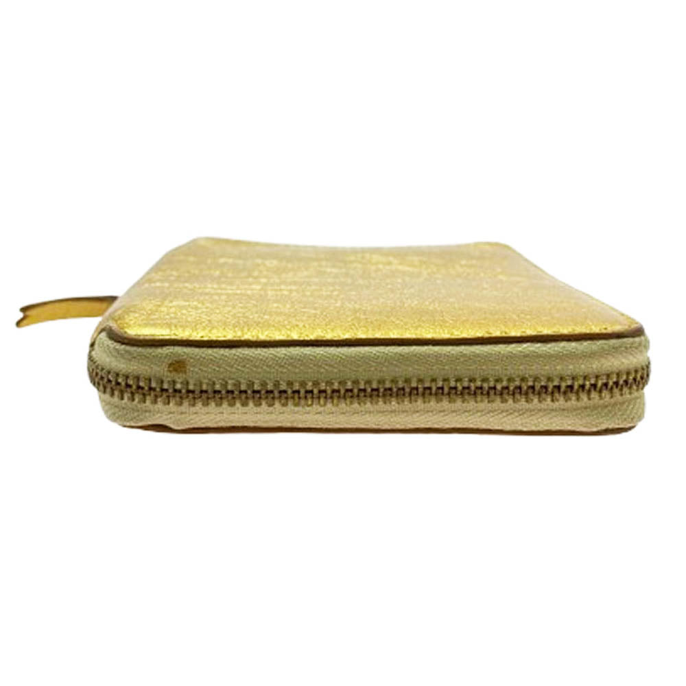 COMME des GARCONS コムデギャルソン SA2100G WALLET メタリック ジップ ウォレット 財布 ゴールド系【中古】