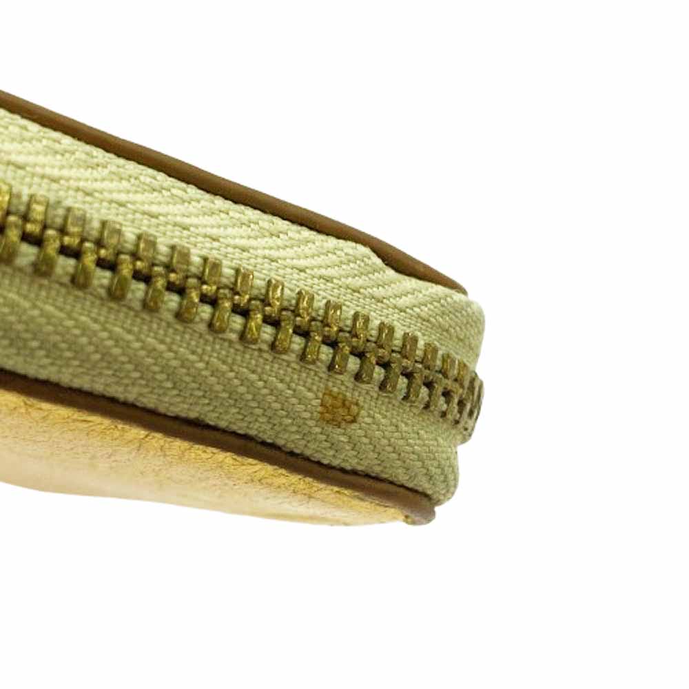 COMME des GARCONS コムデギャルソン SA2100G WALLET メタリック ジップ ウォレット 財布 ゴールド系【中古】