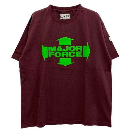 ルーカーバイネイバーフッド 181MBMFL-CSM01 バックロゴプリント クルーネック 半袖 Tシャツ エンジ系 L【中古】