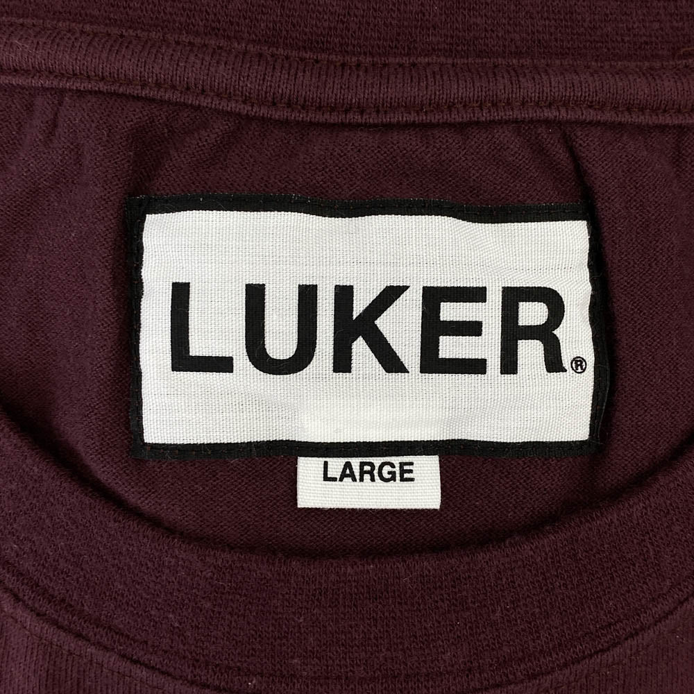 ルーカーバイネイバーフッド 181MBMFL-CSM01 バックロゴプリント クルーネック 半袖 Tシャツ エンジ系 L【中古】
