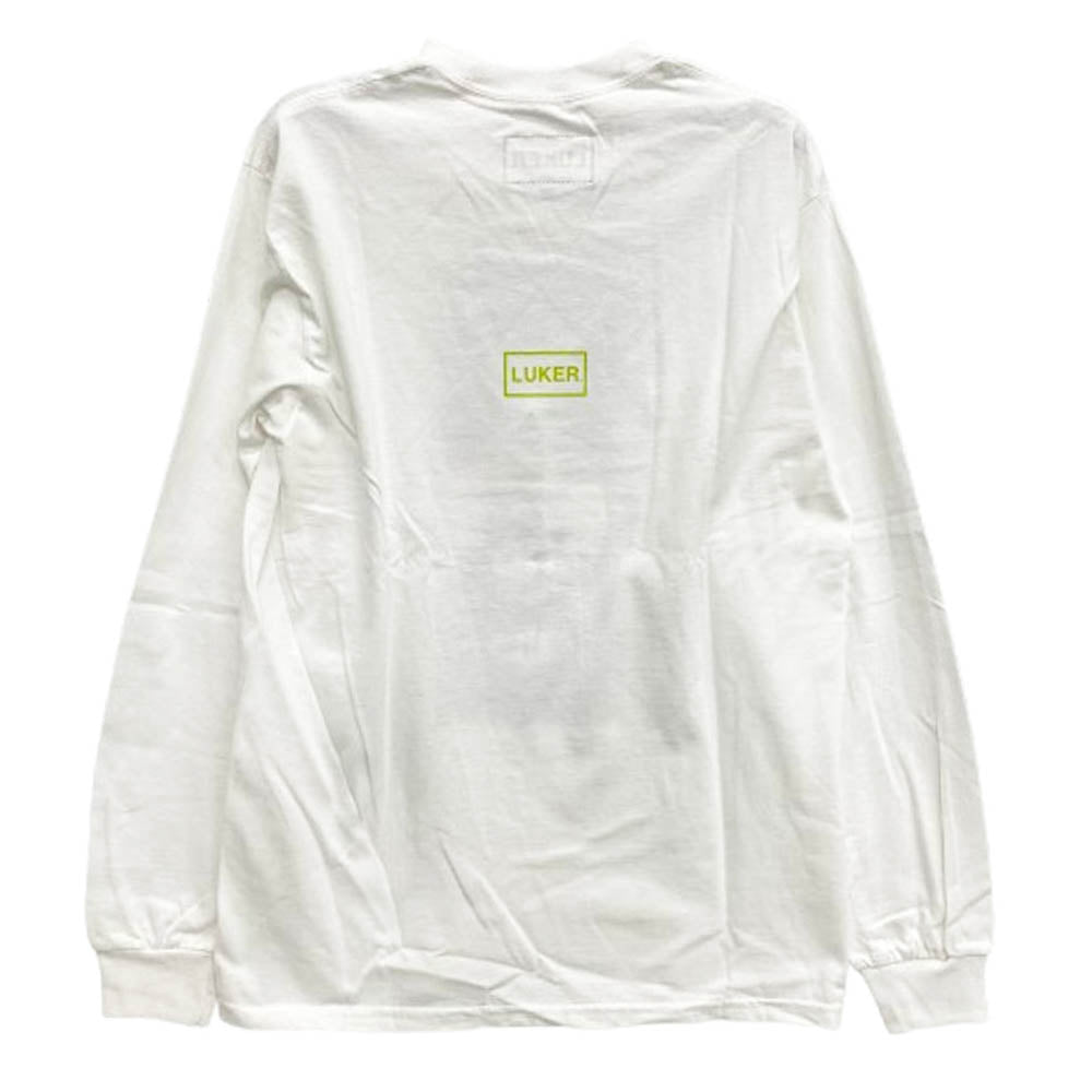ルーカーバイネイバーフッド フロントロゴプリント クルーネック 長袖 Tシャツ ホワイト系 M【美品】【中古】
