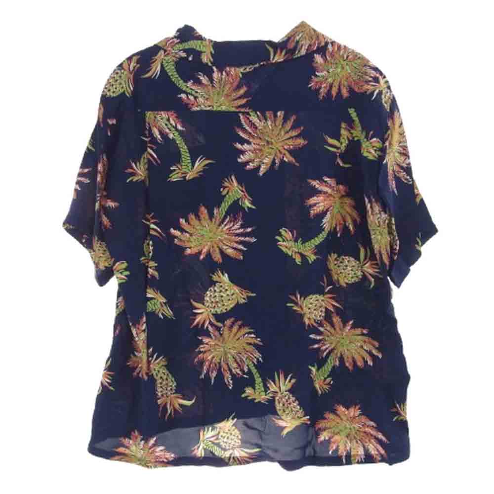 SUN SURF サンサーフ SS38032 RAYON S/S STUDDED WITH PALM TRE パイナップル ヤシの木 レーヨン アロハ ハワイアン 半袖 シャツ Mサイズ マルチカラー系 M【中古】