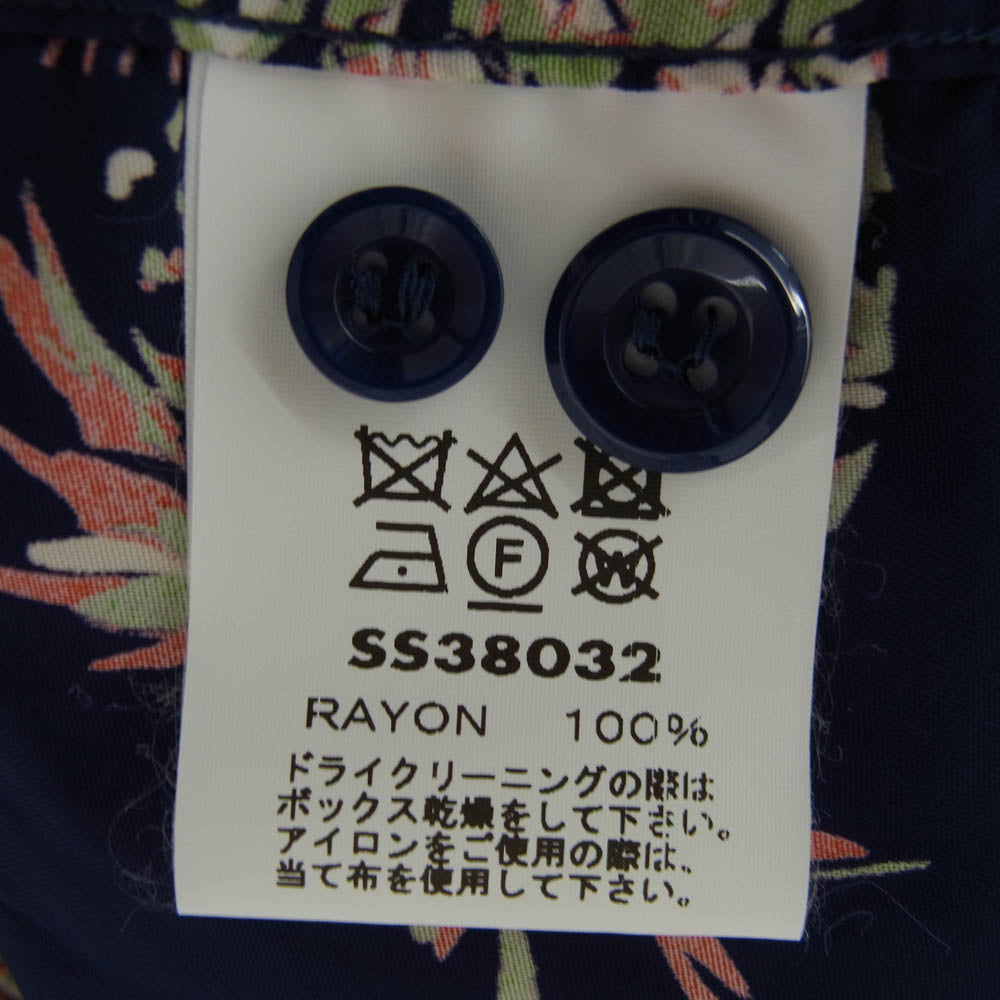 SUN SURF サンサーフ SS38032 RAYON S/S STUDDED WITH PALM TRE パイナップル ヤシの木 レーヨン アロハ ハワイアン 半袖 シャツ Mサイズ マルチカラー系 M【中古】