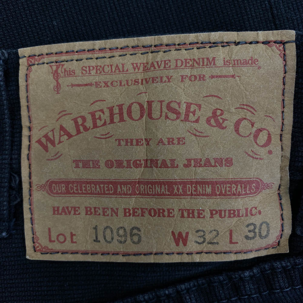 WAREHOUSE ウエアハウス 1096 PIQUE PANTS テーパード ピケ パンツ ブラック ブラック系 32【中古】