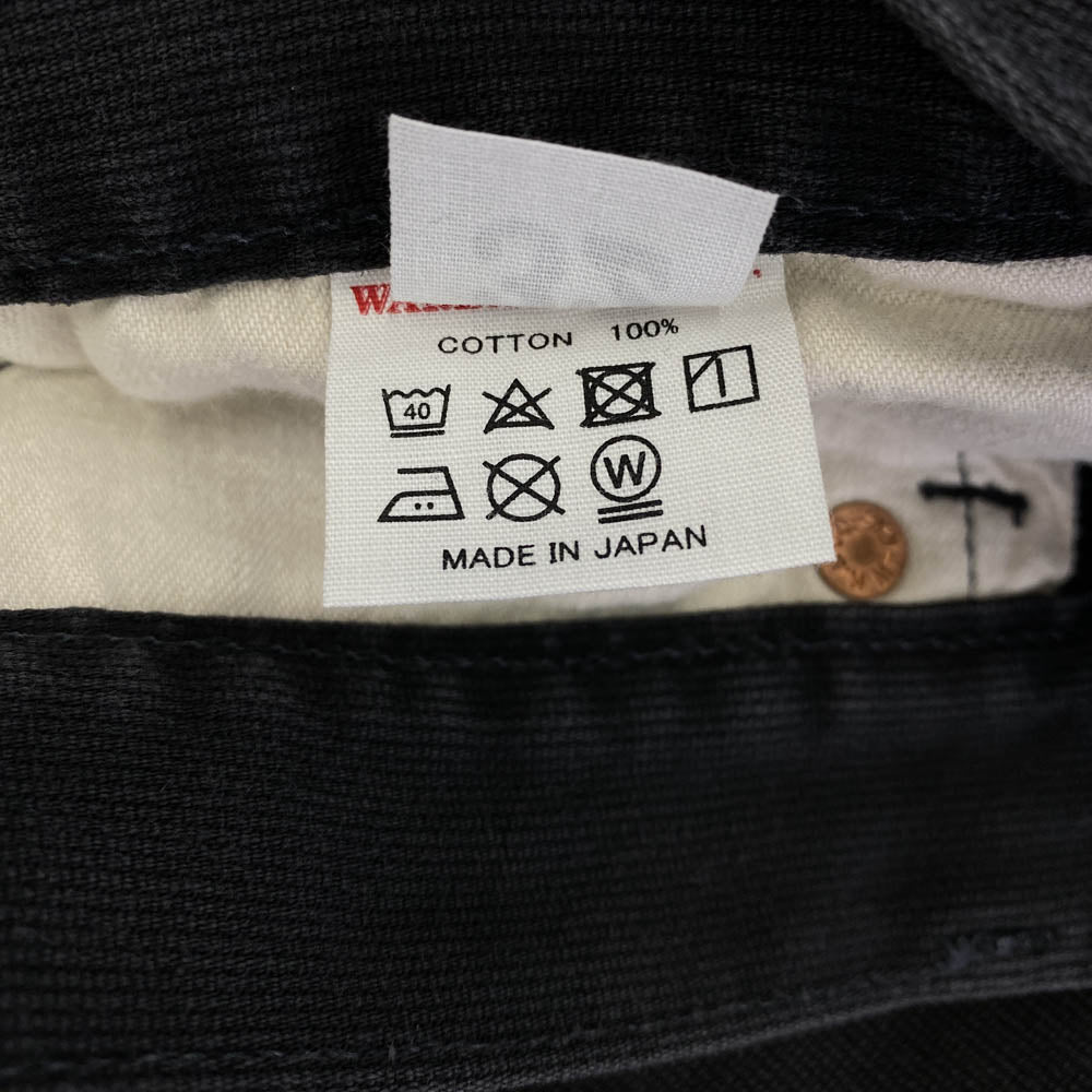 WAREHOUSE ウエアハウス 1096 PIQUE PANTS テーパード ピケ パンツ ブラック ブラック系 32【中古】