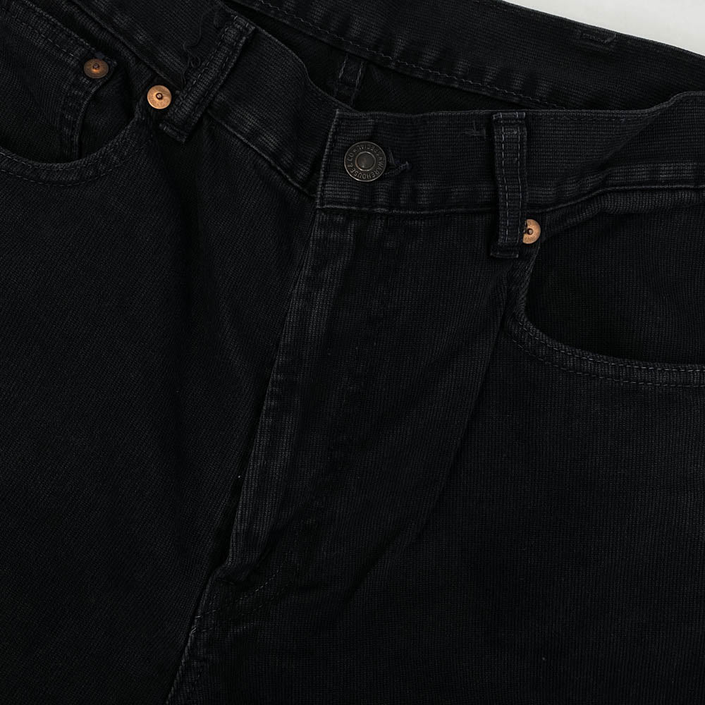 WAREHOUSE ウエアハウス 1096 PIQUE PANTS テーパード ピケ パンツ ブラック ブラック系 32【中古】