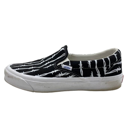 VANS バンズ Og Classic Slip-On Lx Barbed Wire 有刺鉄線 バーブワイヤー スリッポン スニーカー ブラック系 26.5cm【中古】