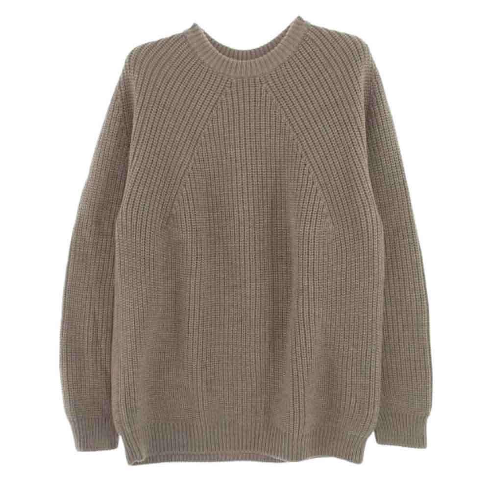 バトナー BN-22FM-030 SIGNATURE CREW NECK Beige シグネチャー 5ゲージ ウール クルーネック ニット ブラウン系 3【中古】