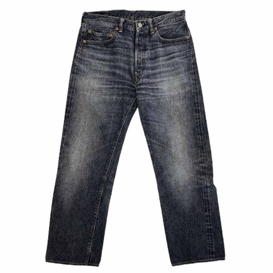 WAREHOUSE ウエアハウス 1100 2nd hand Series 66モデル USEDウォッシュ加工 ブラック デニム パンツ W32 ブラック系 32【中古】