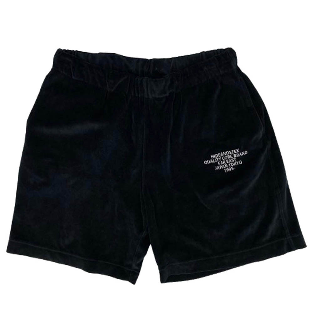 HideandSeek ハイドアンドシーク HC-060422 Velour Short ベロア ショーツ ハーフ パンツ ブラック系 XL【中古】