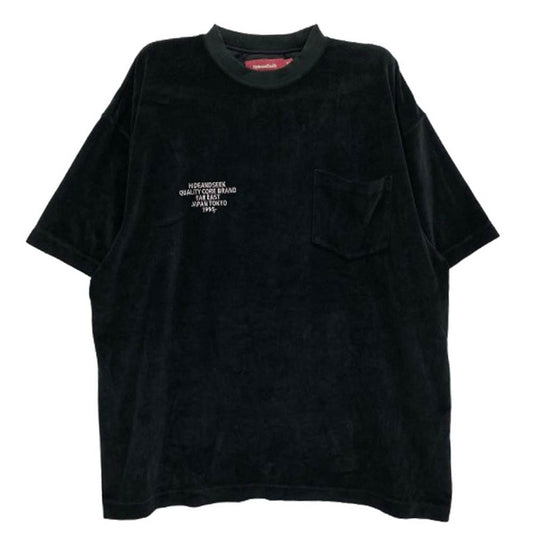 HideandSeek ハイドアンドシーク HC-060322 Velouer S/S Tee ベロア ショート スリーブ 半袖 Tシャツ ブラック系 XL【中古】