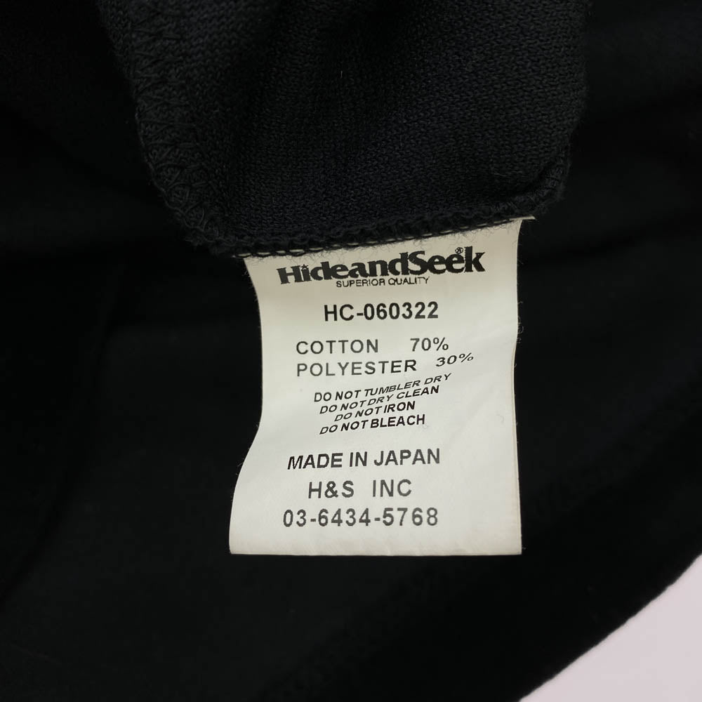 HideandSeek ハイドアンドシーク HC-060322 Velouer S/S Tee ベロア ショート スリーブ 半袖 Tシャツ ブラック系 XL【中古】