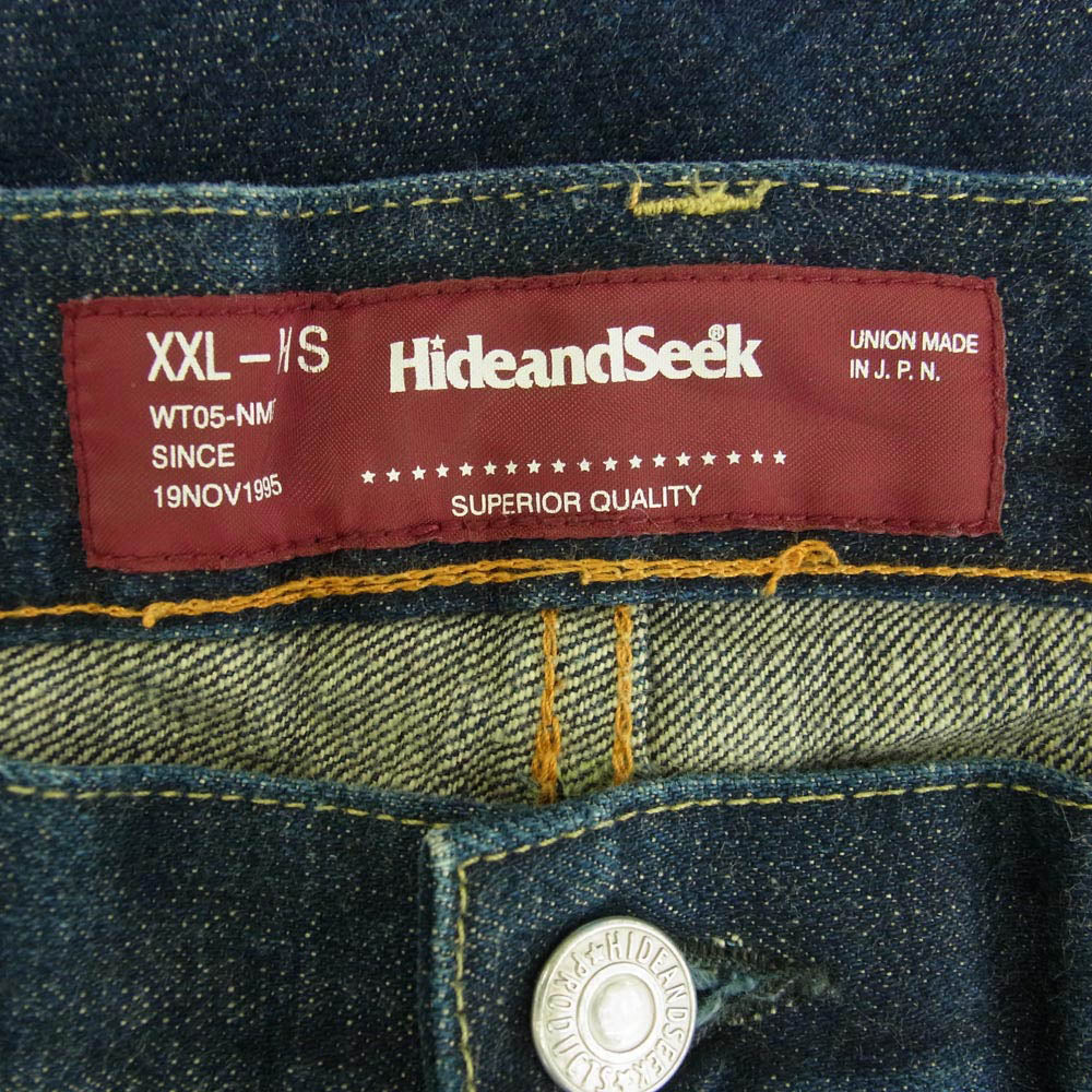 HideandSeek ハイドアンドシーク HP-12109 赤耳 ジーンズ Gパン ジーパン デニム パンツ インディゴブルー系 XXL【中古】