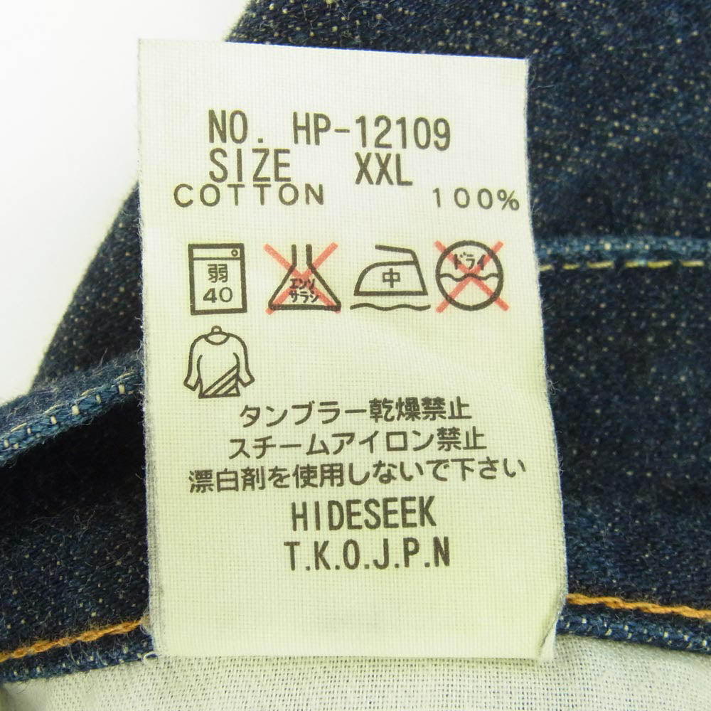 HideandSeek ハイドアンドシーク HP-12109 赤耳 ジーンズ Gパン ジーパン デニム パンツ インディゴブルー系 XXL【中古】