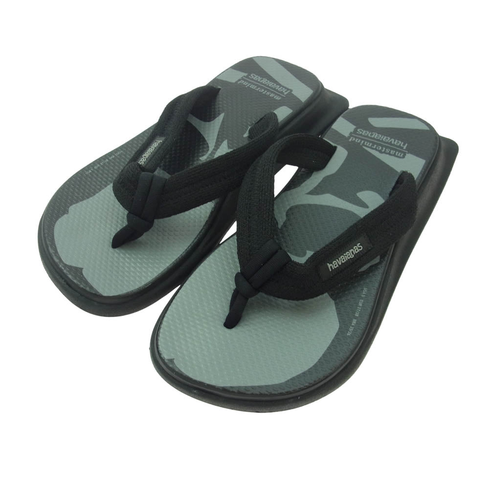 mastermind JAPAN マスターマインドジャパン 53209-1-00117 Havaianas スクエアソール ファブリック ストラップ ラバー ブラック系 グレー系 25cm【中古】