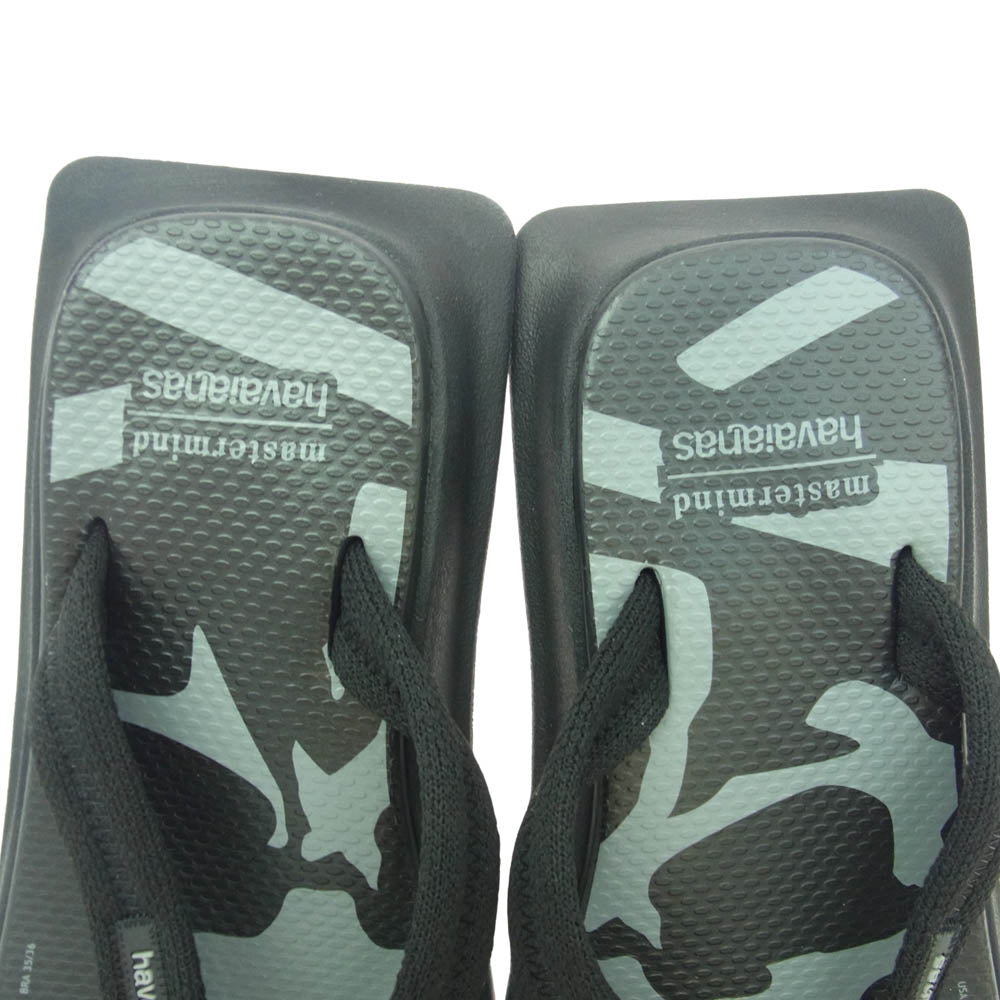 mastermind JAPAN マスターマインドジャパン 53209-1-00117 Havaianas スクエアソール ファブリック ストラップ ラバー ブラック系 グレー系 25cm【中古】