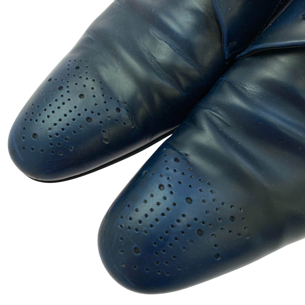 LOUIS VUITTON ルイ・ヴィトン FD0193 パンチング レザー ビジネス シューズ レース アップ 革靴 みどりみかがったブルー系 UK7【中古】