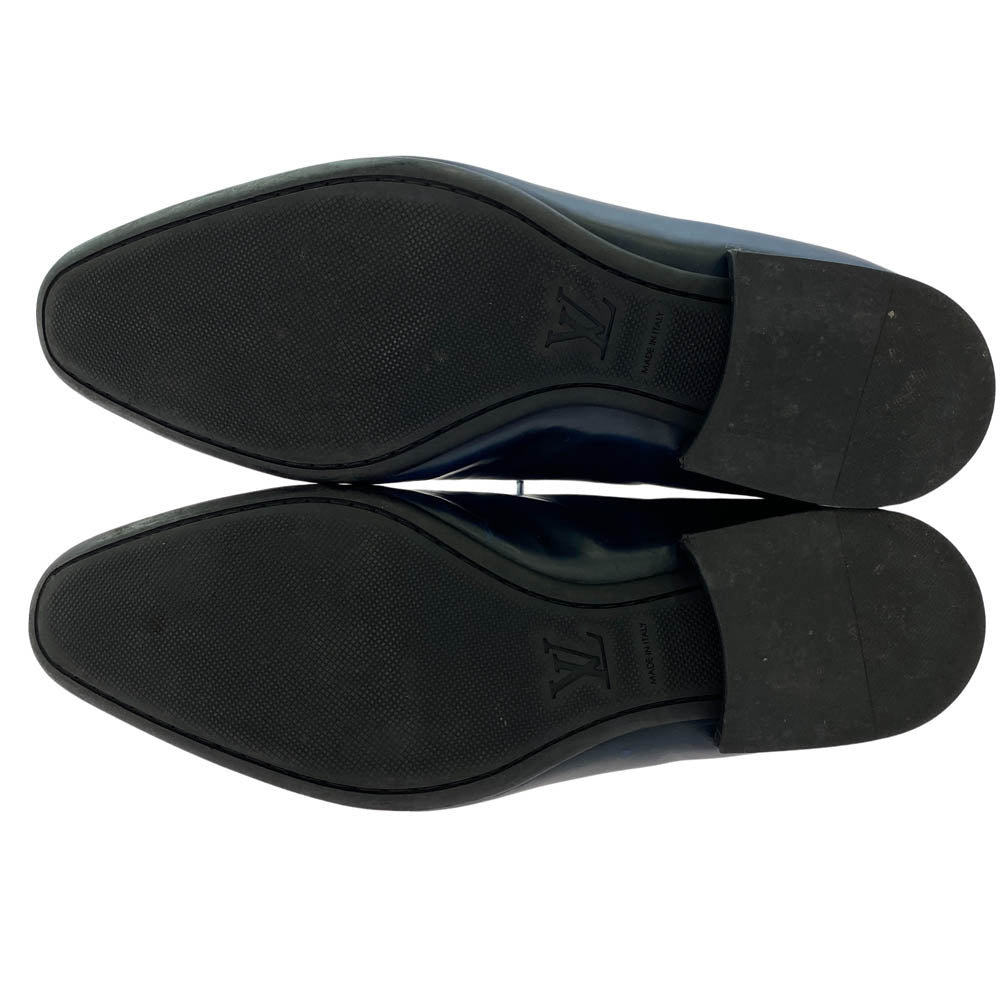 LOUIS VUITTON ルイ・ヴィトン FD0193 パンチング レザー ビジネス シューズ レース アップ 革靴 みどりみかがったブルー系 UK7【中古】