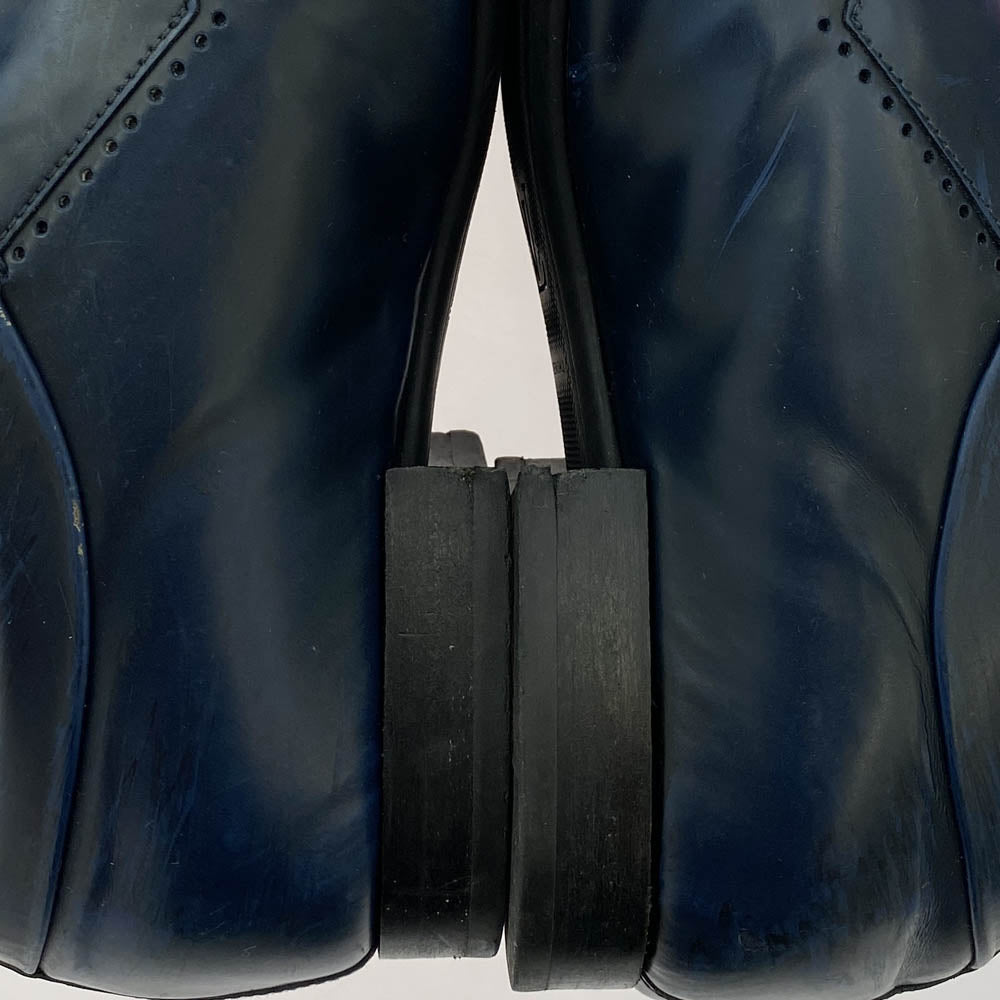 LOUIS VUITTON ルイ・ヴィトン FD0193 パンチング レザー ビジネス シューズ レース アップ 革靴 みどりみかがったブルー系 UK7【中古】